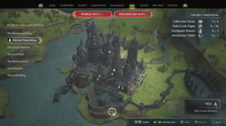 Hogwarts Legacy - Astronomy Tables - Phoenix Map View
