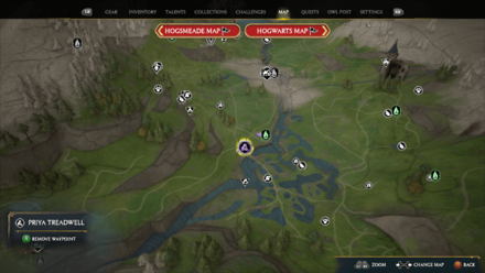 Hogwarts Legacy - Priya Treadwell Wanderer Shop Map Location