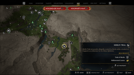 Hogwarts Legacy - Merlin Trial - East of Poidsear Castle, atop the mountain