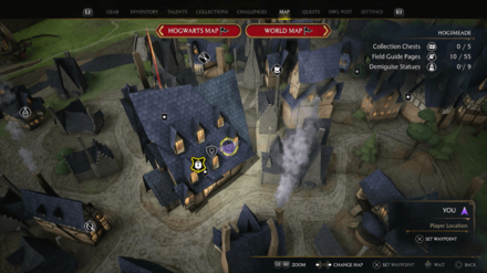 The Three Broomsticks Map View