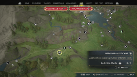 Hogwarts Legacy - Feldcroft Region Bandit Camp 1 Map Location