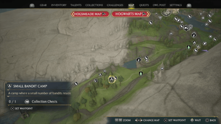 Hogwarts Legacy - Feldcroft Region Bandit Camp 3 Map Location