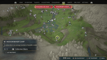 Hogwarts Legacy - South Sea Bog Region Bandit Camp 1 Map Location
