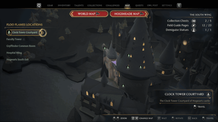 South Wing Clock Tower Courtyard map