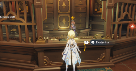 Genshin - An Organization Known As Wangsheng Walkthrough - Talk to the Bank Staff