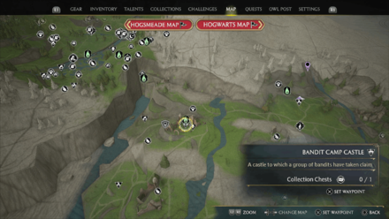 Hogwarts Legacy - Poidsear Coast Region Bandit Camp 1 Map Location