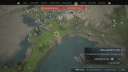 Hogwarts Legacy - Manor Cape Region Bandit Camp 1 Map Location