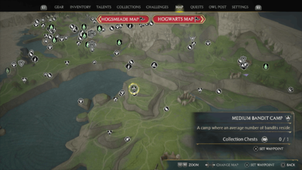 Hogwarts Legacy - Clagmar Coast Region Bandit Camp 1 Map Location