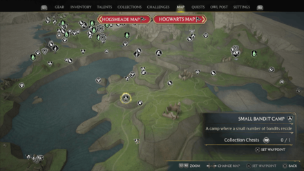 Hogwarts Legacy - Clagmar Coast Region Bandit Camp 2 Map Location