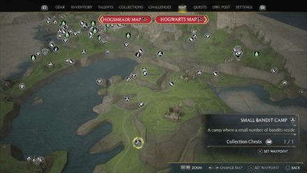 Hogwarts Legacy - Clagmar Coast Region Bandit Camp 3 Map Location