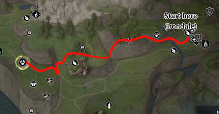 Hogwarts Legacy - A Thief in the Night - trail of coins map