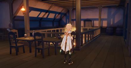 Genshin Impact Wild Escape Walkthrough -  Hide on the second floor of the tavern