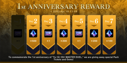 Master Duel - 1st Anniversary Login Rewards