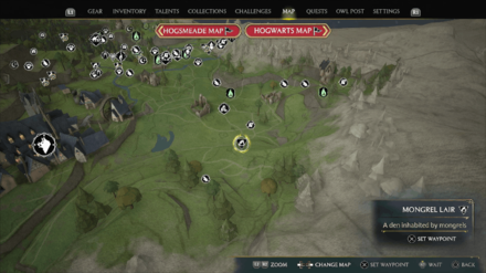 Hogwarts Legacy - Mongrel Lair Map Location