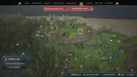 Hogwarts Legacy - Inferius Lair Map Location