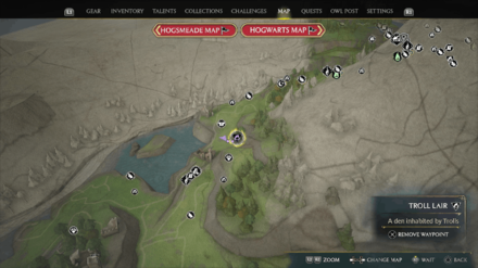 Hogwarts Legacy - River Troll Map Location