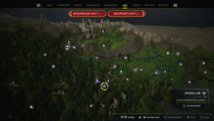 Venomous Spider Map Hogwarts Legacy