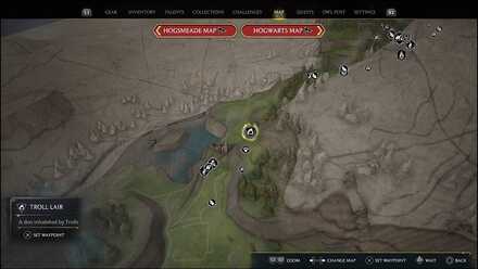 Hogwarts Legacy - Troll Den map location