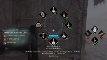 Hogwarts Legacy - You Can Use Invisibility Potion in Combat