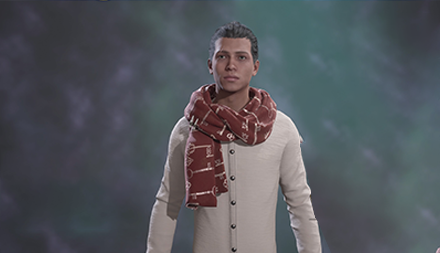 Loosened Crimson Lock Scarf