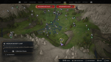 Hogwarts Legacy - Medium Bandit Camp Map View