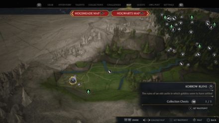 Hogwarts Legacy - Korrow Ruins Map View