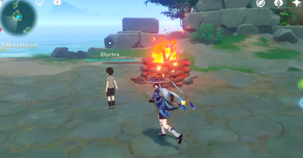 Genshin - Almighty Beetle Brawl Quest - Talk to Elyctra to start battle