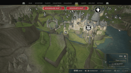 Hogwarts Owlery Flying page map