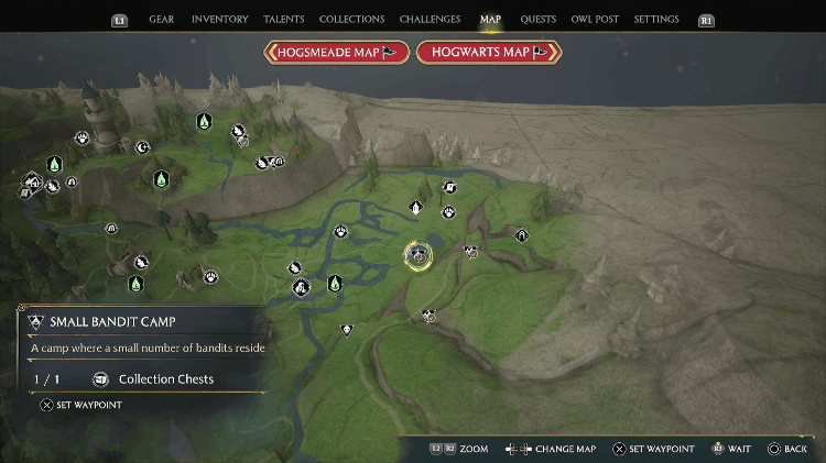 Hogwarts Legacy Bandit Camp Map Location