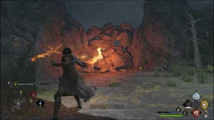 Hogwarts Legacy - blasting rubble with Confringo