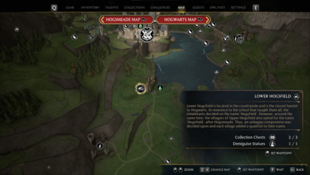 Hogwarts Legacy - Lower Hogsfield Map