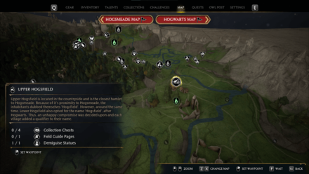 Hogwarts Legacy - Upper Hogsfield Map