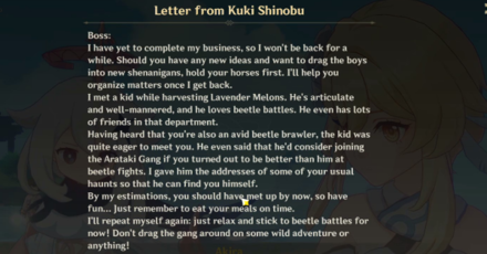 Genshin - The Beetle Battles Will Never End! Quest - Shinobu