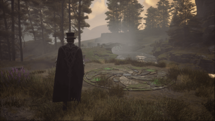 Hogwarts Legacy - Southwest of Quidditch Arena Merlin Trial World View