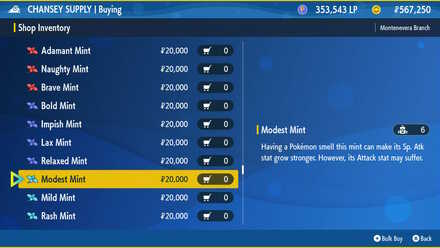 Pokemon Scarlet and Violet - Mints