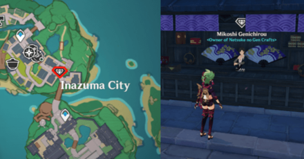 Genshin - Souvenir Shop Location in Inazuma City