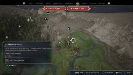 Hogwarts Legacy Breaking Camp Quest Location