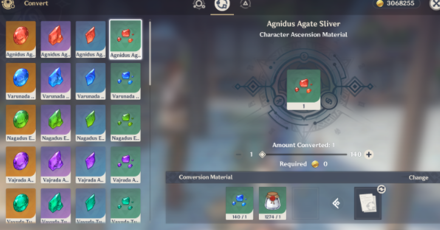 Genshin - Elemental Ascension Gemstones - Convert at the Crafting Table