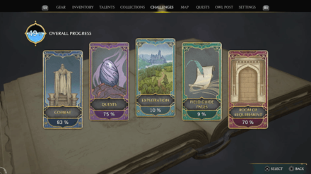 Hogwarts Legacy - Challenges Menu
