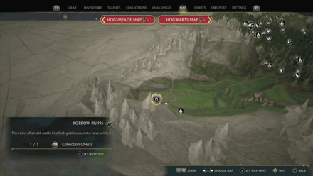 North Hogwarts Korrow Ruins map