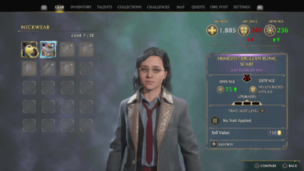 Hogwarts Legacy - Destroying gear is not recommended