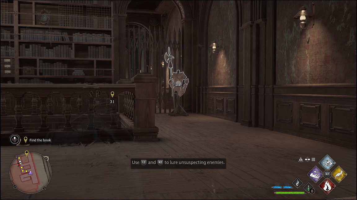 Hogwarts Legacy - using manual aim at an armor