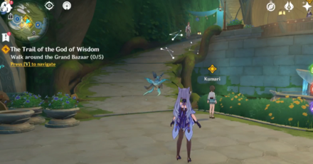 Genshin Impact - The Trail of the God of Wisdom Walkthrough - Walk Around the Grand Bazaar