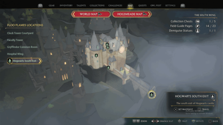 Hogwarts South Exit Map View