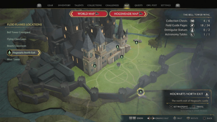 Hogwarts North Exit Map View