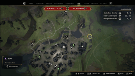 North Hogsmeade Waterwheel House Chest map