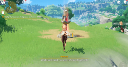 Genshin - The Outlander Who Caught the Wind - Wind-Riding Knight - Head to the Location Designated by Amber