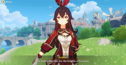 Genshin - The Outlander Who Caught the Wind - Wind-Riding Knight - Talk to the Perky Girl