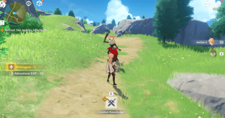 Genshin - The Outlander Who Caught the Wind - Going Upon the Breeze - Defeat the Nearby Hilichurl