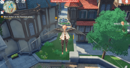 Genshin - The Outlander Who Caught the Wind - City of Freedom - Glide towards the Fountain Plaza